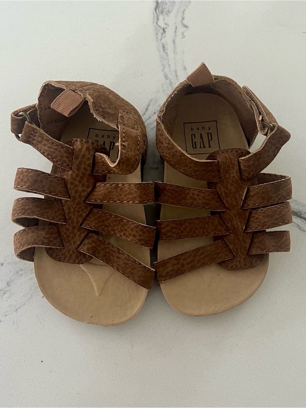 GAP Brown Strappy Baby Sandals Size 6-12M